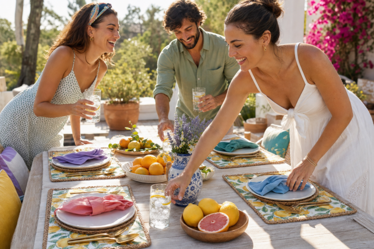 Waarom deze zomertafel met citroenplacemats meteen sfeer zet